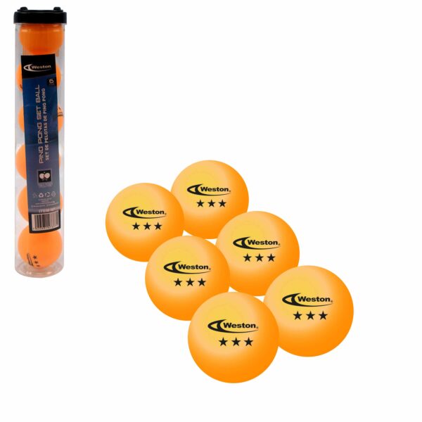SET 6 PELOTAS EN TUBO 3 ESTRELLAS NARANJA PING PONG